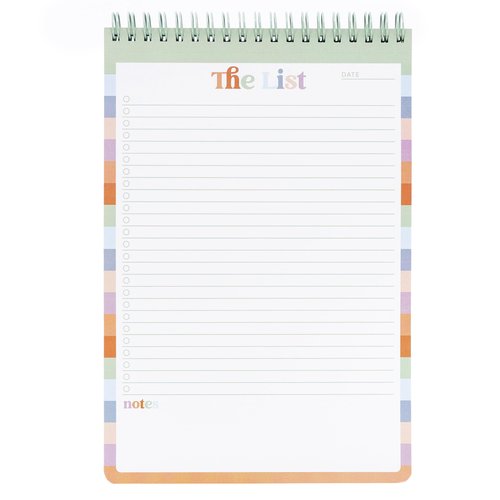 PAPERAGE To Do List Notepad, Daily To Do List Notebook, 60 Double-sided Tear-off Sheets, 1 Pack, 6.5" x 9.5", Undated Daily Planner Checklist for Office, School or Home (Pastel Rainbow Stripe)