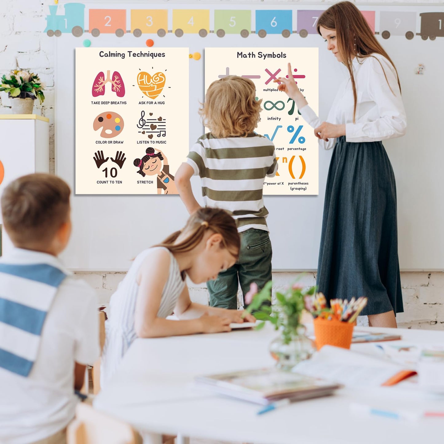 Educational Preschool Learning Posters,Alphabet ABC Posters for Toddlers Classroom Playroom Wall Art Decor,Counting Chart for Kindergarten,Pre K Learning Poster for Toddlers 1-3 Homeschool Supplies
