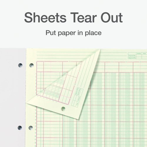 Adams Analysis Pad, 8 1/2" x 11", 100 Pages (50 Sheets), 6 Columns, Green