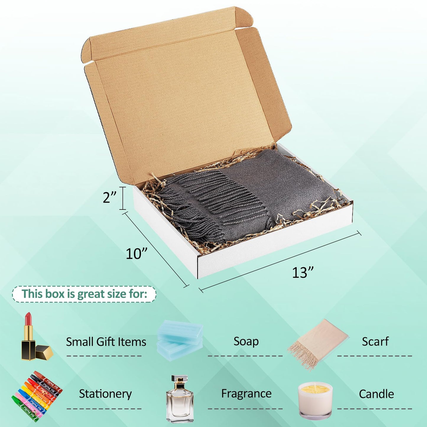 Eupako 13x10x2" White Shipping Boxes Corrugated Box Mailers 20 Pack Cardboard Shipping Boxes for Small Business, Mailing