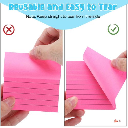 Fuutreo 100 Pad 10000 Sheet Sticky Notes Bulk 3 x 3 Inch Lined Self Stick Note Pad for School Student Teacher Classroom