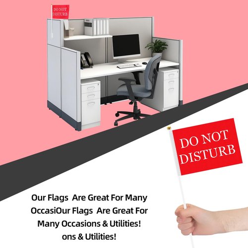 SmoothNovelty 6 Pack Double Sided Do Not Disturb Desk Sign Flag Office Privacy Signal with Clip Do Not Disturb Desk Sign for Office Cubicles, Workspaces