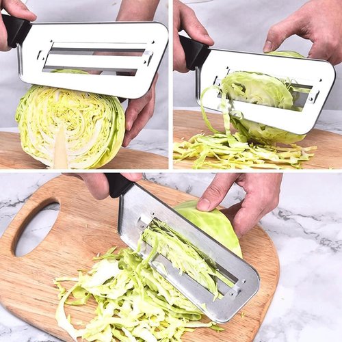 Relateupon Stainless Steel Shredder Knife, Stainless Steel Shredder Knif, StainlessSteel Dual Blade Julienne Cutter,CabbageShredder, For Slicing, Shredding, For Vegetables (Black)