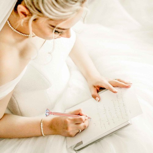 Bulk Diamond Pens with Big Crystal,50 Pieces Bling Metal Ballpoint Pen Fancy Black Ink Pens for Office School Supplies, Wedding Bridal Shower(Rose Gold)