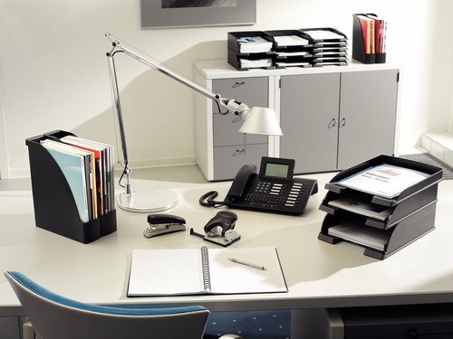 Leitz A4 Letter Tray - Slim Design for Organized Workspace | Black Color, Plus Range 52370095
