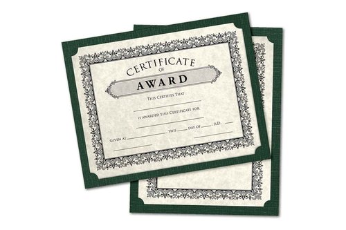 LUXPaper 9.5" x 12" Single Certificate Holders | Green Linen | 100lb. Cover | 50 Qty