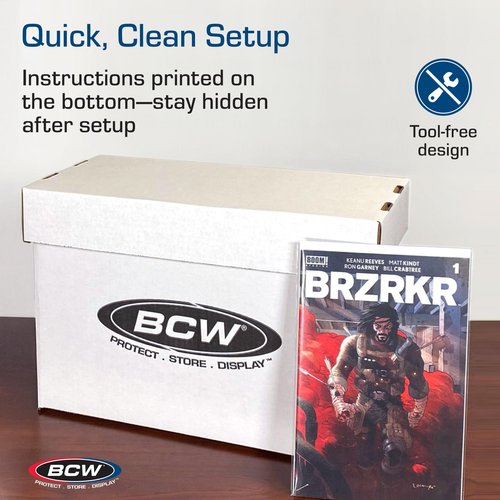 BCW Short Comic Storage Box - 5 Pack | Holds 150-175 Current/Silver Age Comics | Stackable, Durable 200 lb. Strength