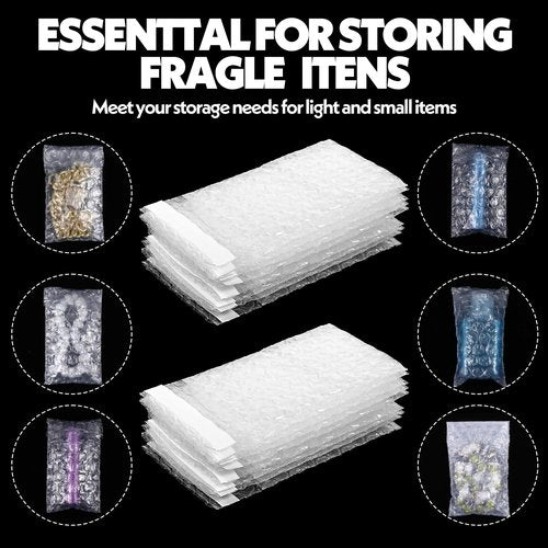 300Pcs Bubble Wrap Bags for Packing, 2 x 3.15 Inch Double Wall Plastic Bubble Wrap Sleeves Clear Self Sealing Bubbles Shipping Bags for Small Business Moving Shipping Packaging Storage