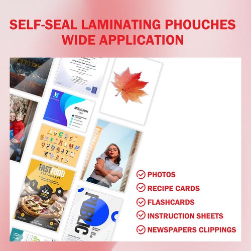 HARTWII 25 Pack Self-Sealing Laminating Pouches 4x6 Inch,10 Mil Self Adhesive Lamination Pouches,Waterproof Photo No Heat Laminating Sheets No Laminator Machine Need