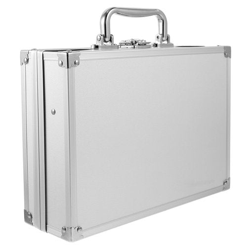 minkissy Aluminum Briefcase Tool Storage Box Lightweight Portable Multi-functional Aluminum Alloy Toolbox with Lock for Travel Work and Cosmetic Organization
