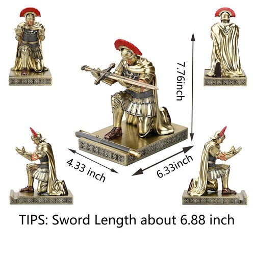 HDMbigmi Centurion Cloak Warrior Knight Pen Holder Mobile Phone Stand Desk Organizers and Accessories as Gift for Office and Home (Bronze)