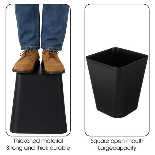 mekueeex 6 Pcs Plastic Trash Can Small Wastebasket Garbage Bin Container for Bathroom, Bedroom, Home Office, Living Room, Kitchen (Black)