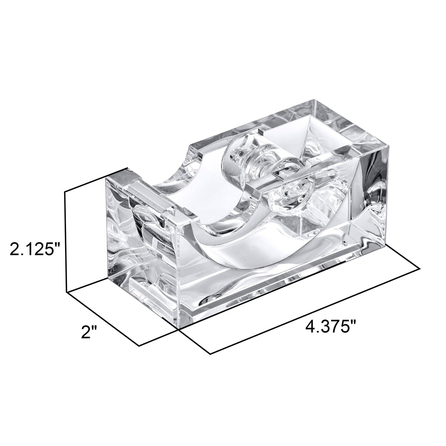 Amazing Abby - Tanya - Acrylic Tape Dispenser (1-Pack), Plastic Label Roll Holder, Clear Sticker Organizer, Perfect Office Desktop Storage Solution for Tapes, Labels, Stickers, and More