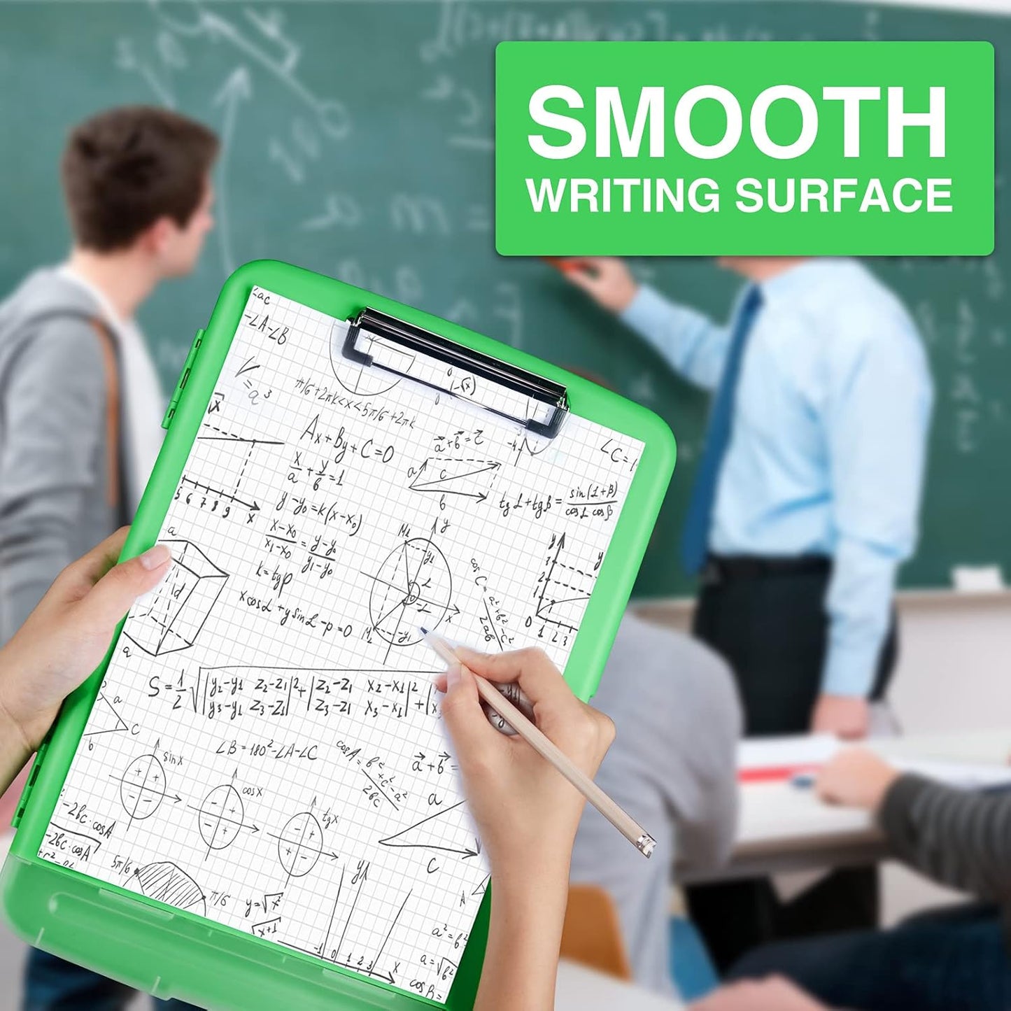 Sooez Clipboard with Storage - 8.5 x 11 Plastic Organizer with Pen Holder | Ideal for Nurses & Teachers