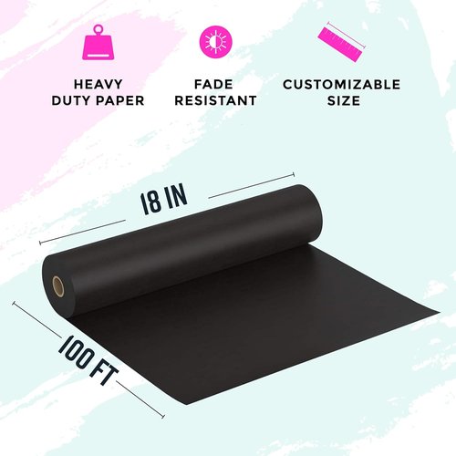 Bryco Goods Black Kraft Paper Roll - 18" x 100' - Perfect for Packing, Shipping, Crafts & Gift Wrapping