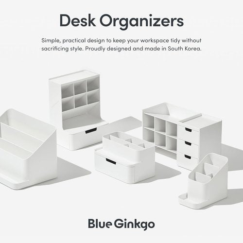 Blue Ginkgo Portable Desk Organizer - Compact 3-Compartment Storage for Office & Crafts | Green
