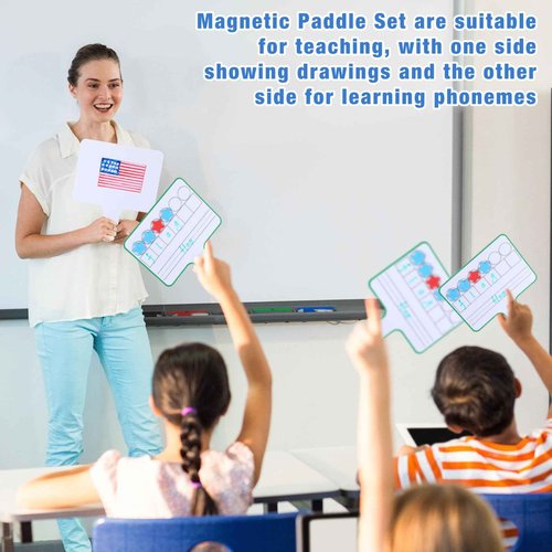 Seajan 12 Pcs Back to School Magnetic Dry Erase Board Magnetic Answer Board Science of Reading Manipulatives Preschool Classroom Phonemic Awareness Classroom Materials for Class School