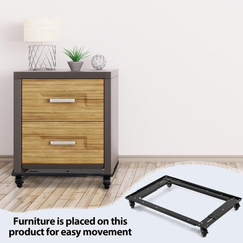 Yuntau Adjustable Lateral Files and Storage Cabinet Dolly Large Commercial Adjustable Cabinet File Dolly for Home Office, Long30''-42'', Width18''-25''