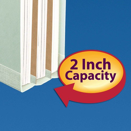Smead 100% Recycled Pressboard Classification File Folder, 2 Dividers, 2" Expansion, Legal Size, Gray/Green, 10 per Box (19022)