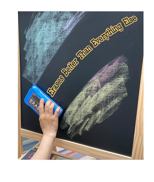 Huntz Dustless Chalk With Microfiber Eraser (Washable & Reusable) (12 White Chalks + 12 Colored Chalks + Eraser)