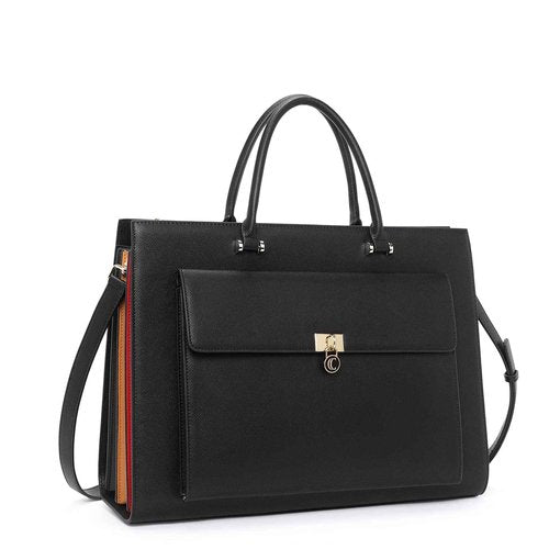 CLUCI Briefcase for Women Vegan Leather 15.6 Inch Laptop Bag Large Pocket Business Ladies Shoulder Bag