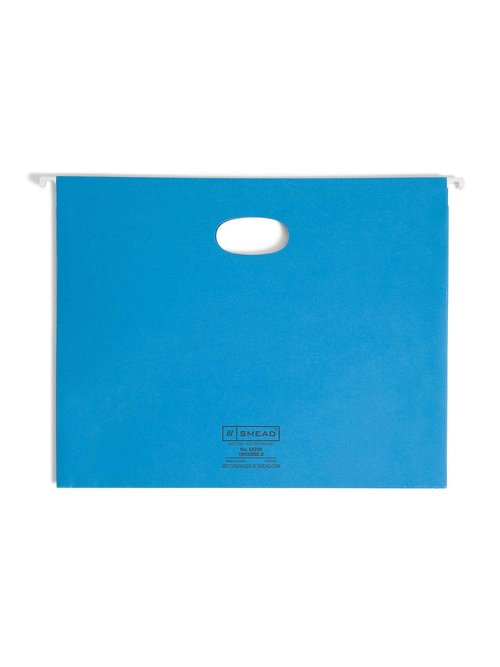 Smead Hanging Pocket with Full-Height Gusset, 2” Expansion, 1/5-Cut Adjustable Tab, Letter Size, Sky Blue, 25 per Box (64250)