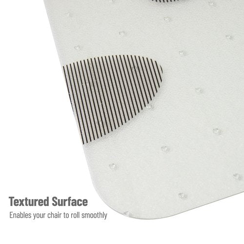 Mind Reader Office Chair Mat for Carpet, Under Desk Protector, Polycarbonate, 35.25" L x 47.25" W x 0.0625" H, Clear with Black Art