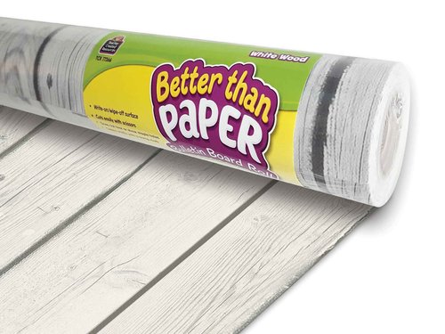 Teacher Created Resources Gray Wood Better Than Paper Bulletin Board Roll (TCR77035) and White Wood Better Than Paper Bulletin Board Roll