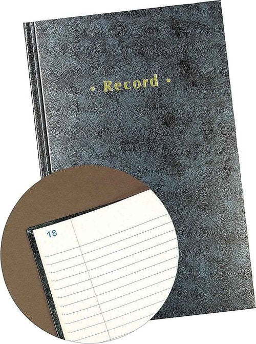 Staples Record Book, 7.25"W x 11.75"H, Blue Marble, 300 Sheets/Book (886673)