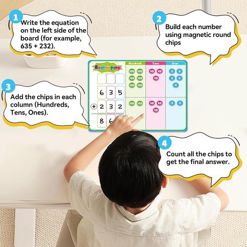 Magnetic Place Value Manipulatives - Base Ten Blocks for Kids | Engaging Math Games for 1st-3rd Grade