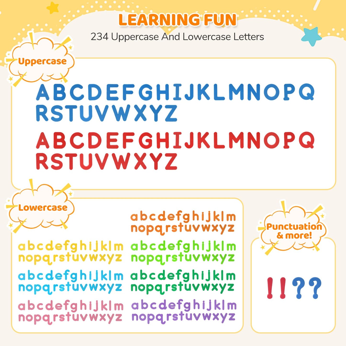 LovesTown Magnetic Alphabet Letters Set for Toddlers, Educational Learning Kit with Double-Sided Board and Storage Box, 234 PCS