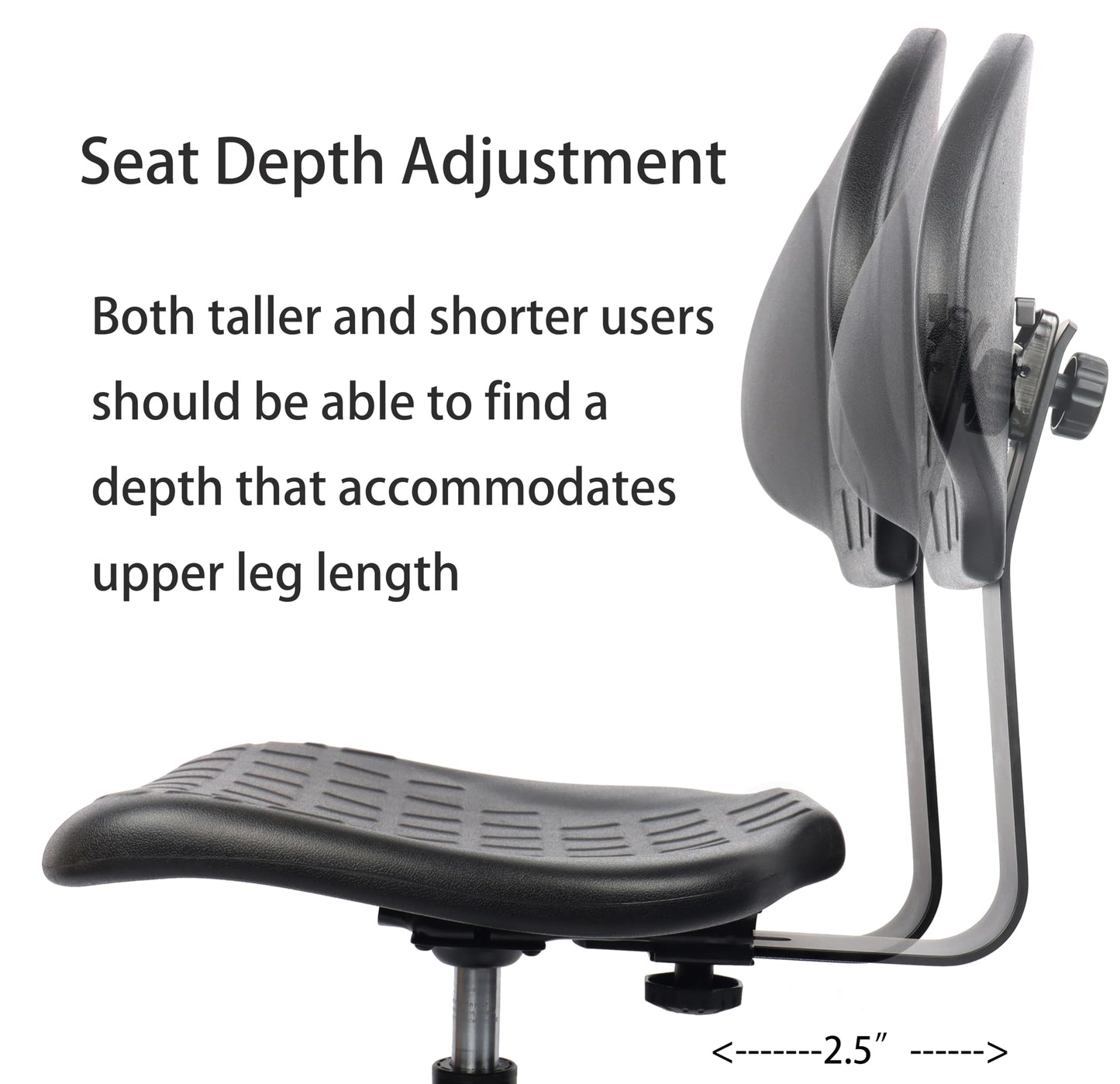 TAKE UR SEAT® Deluxe Drafting Lab Stool Chair, 18'' Adjustable Footring, 10'' Adjustable Height, 450 lbs seat Capacity, Heavy Duty, Shipped Within 24 Hours (Glide Non-Rolling)