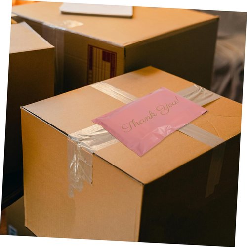 Generic 100pcs Thank You Mailing Bags Sturdy 12 Mil Shipping Bags Logistics Self-Sealing Express Packaging for Small Items and Deliveries
