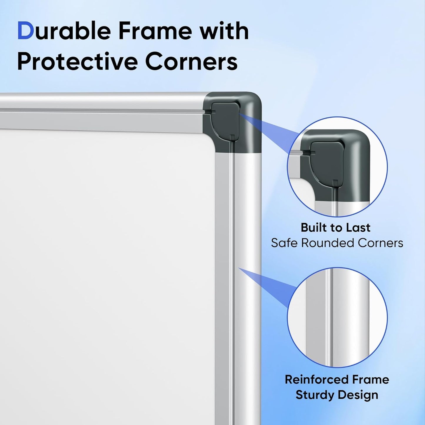 VUSIGN Magnetic Whiteboard - 36" x 24" Dry Erase Board with Silver Aluminum Frame | Includes Eraser, Markers & Magnets