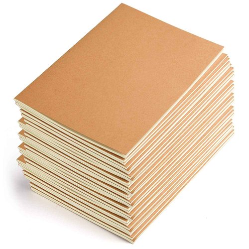 Coopay 36 Pack Journal Notebook Kraft Brown Cover Lined Notebooks Bulk for Travelers - A5 Size - 210 mm x 140 mm - 60 Lined Pages/ 30 Sheets Making Plans Writing Memos Office School Supplies