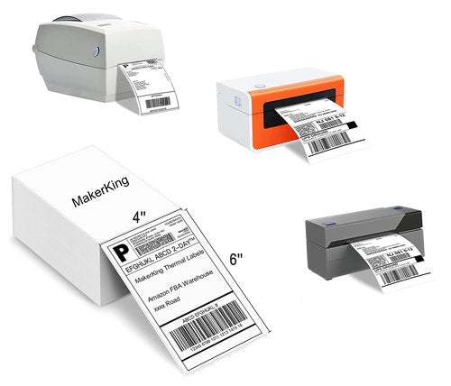 4x6 Thermal Labels, MakerKing White Mailing Fanfold Postage Direct Thermal Printer Shipping Label (4000 4x6 Fanfold Labels), Compatible with Rollo, MUNBYN, iDPRT, Polono, Zebra Thermal Label Printer