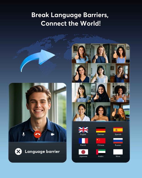 Boytond AI Translation Earbuds Real Time 144 Languages 60H Playtime Translator Ear Buds Audifonos Traductores Inglés Español Wireless Earphones Bluetooth Headphones for Travel Business Meeting