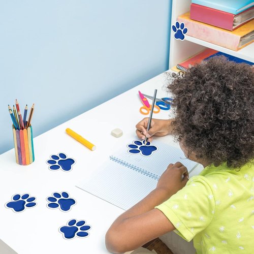 Junkin Mini Paw Prints Cutouts - 60 Pcs Bulletin Board Decorations | Blue Accents for Kids' Parties