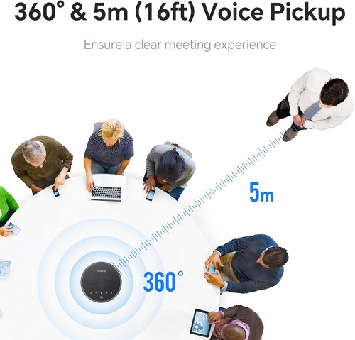 N Newline Conference Speaker - 360° Voice Pickup & AI Noise Reduction | USB & Bluetooth, 12H Call Time for Home Office & Meetings