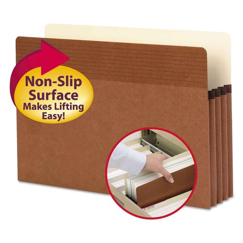 Smead Easy Grip® File Pocket, Straight-Cut Tab, 3-1/2" Expansion, Legal Size, Redrope, 25 per Box (73210)