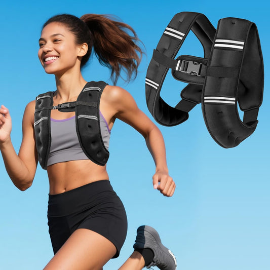 Zikopomi Weighted Vest - Reflective Stripes for Enhanced Workout | 6lb to 30lb Options for Strength Training and Fitness