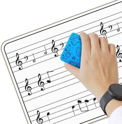 SCRIBBLEDO 24 Pack Dry Erase Music Staff White Boards 9" X 12 Inch Lapboard Double Sided Musical Notes whiteboard for Kids Students, Musicians and Home Erasers Included