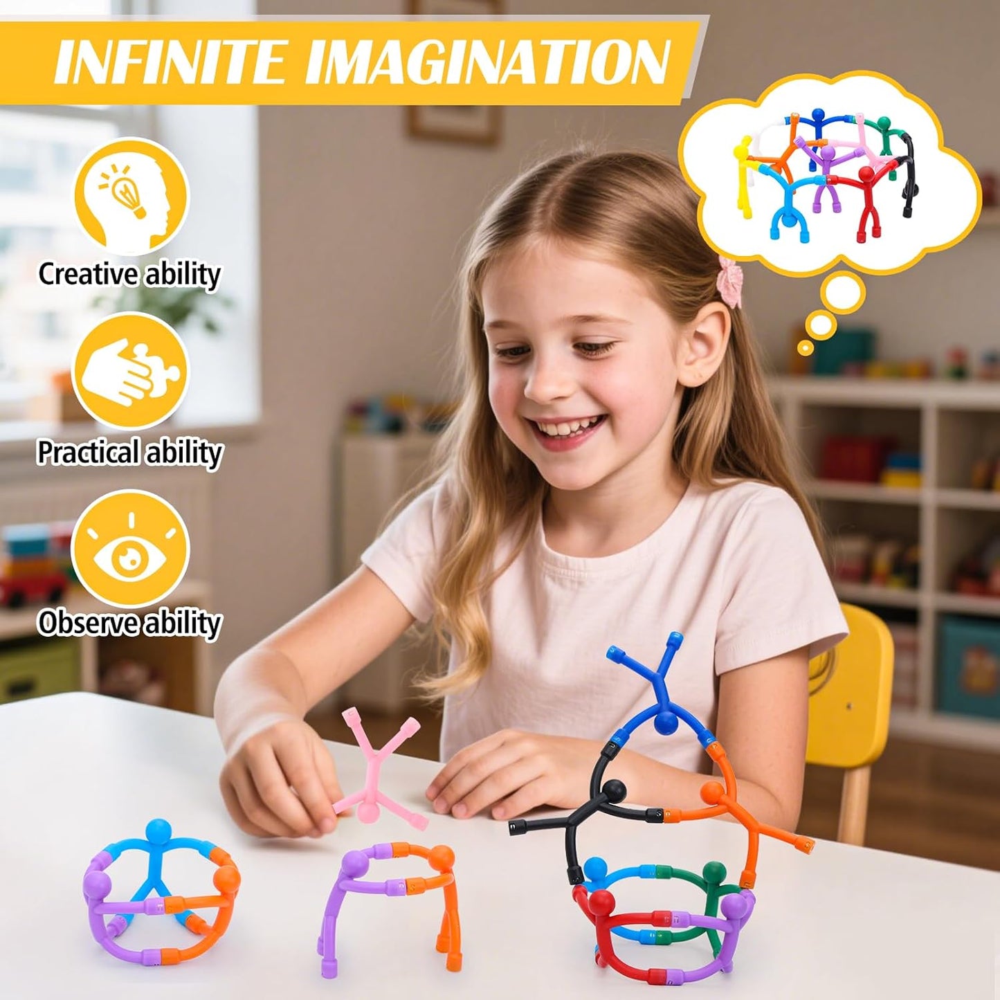Skiennix Magnetic Travel Toys - 10Pcs Cute Magnetic Figures for Kids | Sensory Fidget Fun