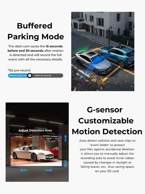 COOLCRAZY Dash Cam Front Rear: 4K+1080P Full HD Dashcam Free 64GB Card, with 5G WiFi GPS, Dual Dash Camera for Cars with 3" IPS Screen, Night Vision, HDR, App Control, 24H Parking Mode, Loop Record