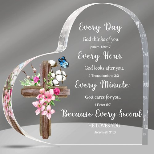 Acrylic Christian Gifts for Women Inspirational Religious Scripture Gifts with Bible Verse Prayers for Women Men Friends Valentines Birthday (Classic Style)
