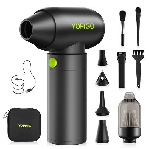 Compressed Air Duster – 150000RPM Rechargeable Electric Dust Blower in 4-Gear Adjustable with 4400mAh Battery, Mini Aluminum Handheld Compressed Air Cleaner for Computer, Keyboard, Car & Home