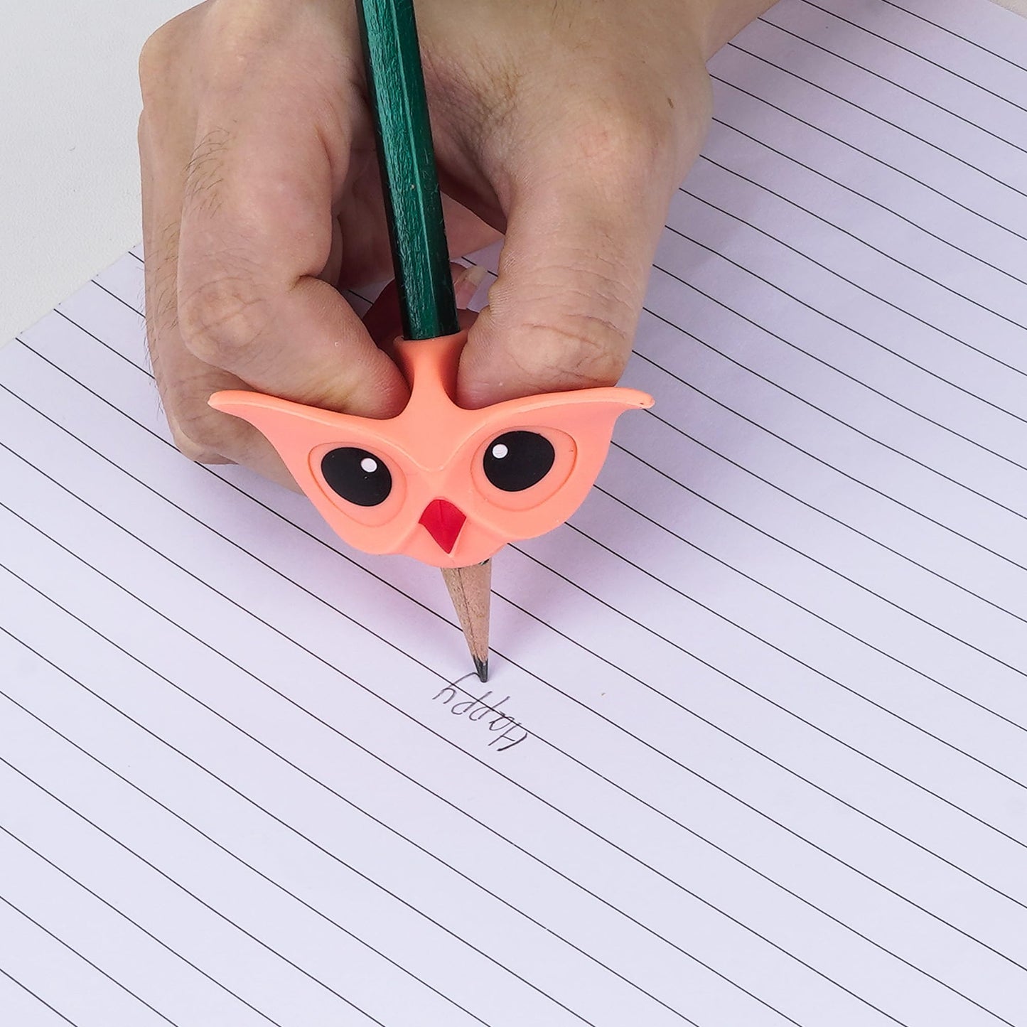 TOCCOOL 6 Pack Kids Owl Pencil Grips, Ergonomic Silicone Writing Aid for Children, Toddlers & Preschoolers, Handwriting Training Grip for Right & Left Hand