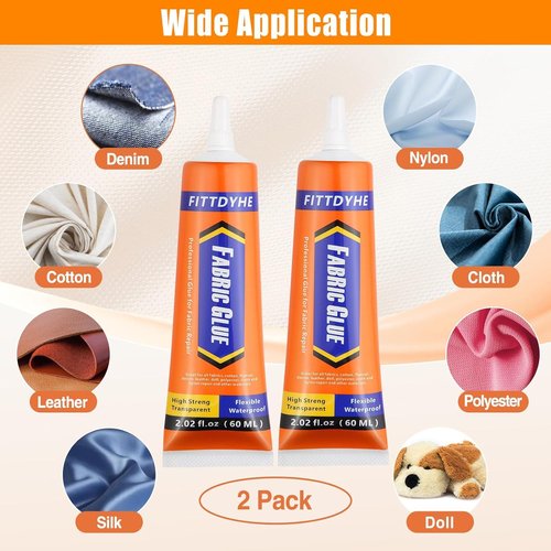 Fabric Glue by Skiennix - Permanent Washable Adhesive for Clothing, Denim & Fabrics | 60ML/2.02oz