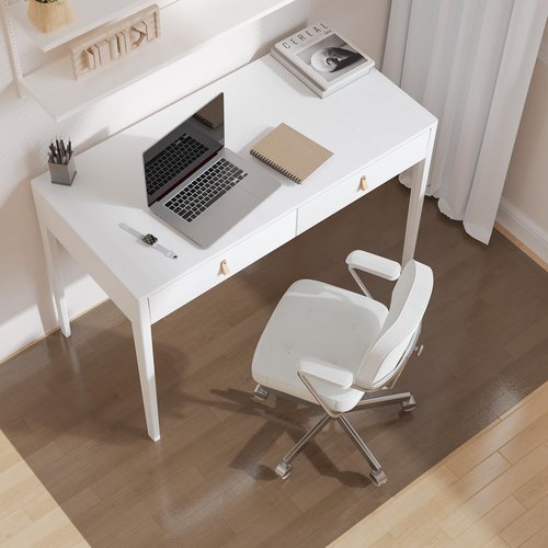 Translucent Black Chair Mat for Hard Floors, 3'×5' Vinyl Floor Mats for Home Office, Durable Non-Slip Hard Floor Protector, Waterproof Plastic Splat Mat, Pet Litter Mat