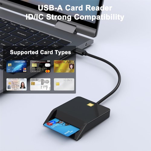 CAC Card Reader Military, USB Smart Card Reader, DOD Military USB Common Access CAC Compatible with Mac OS, Win